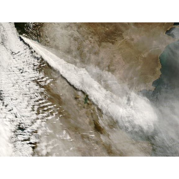 Wall Art Impressions 32x24in Photo Paper Plume from eruption of Chaiten volcano, Chile