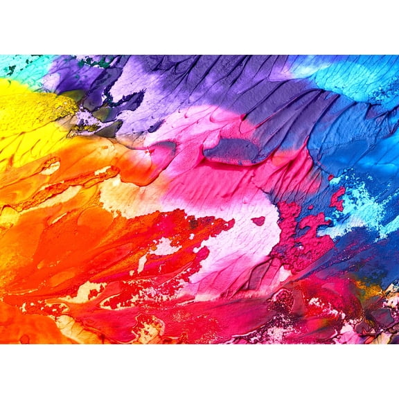 Wall Art Impressions 33x24in Photographic Print Poster Abstract Art Background Paint Texture Colorful