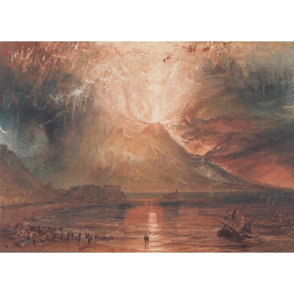 Wall Art Impressions 33x24in Photographic Quality Poster Joseph Mallord William Turner - Vesuvius in Eruption