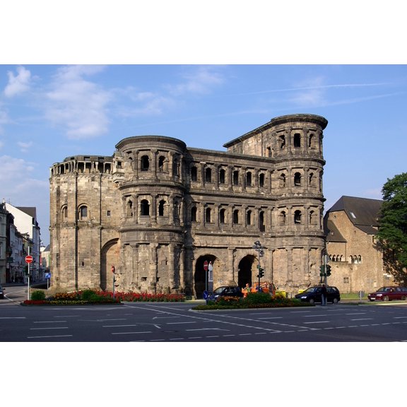 Wall Art Impressions 35x24in Coated Paper Porta Nigra Black Gate in Trier, Germany