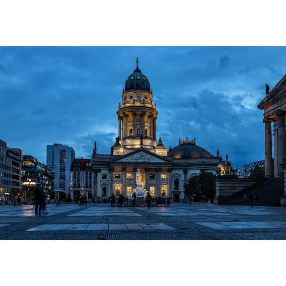 Wall Art Impressions 35x24in Photographic Print Poster Blue hour Berlin Berlin cathedral Sky Building
