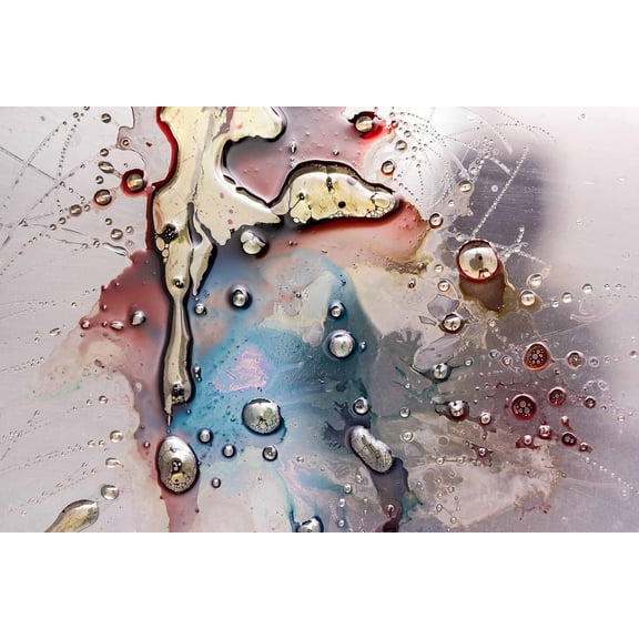 Wall Art Impressions 35x24in Photographic Print Poster Concept Abstract Oil Vinegar Dye Glass Texture
