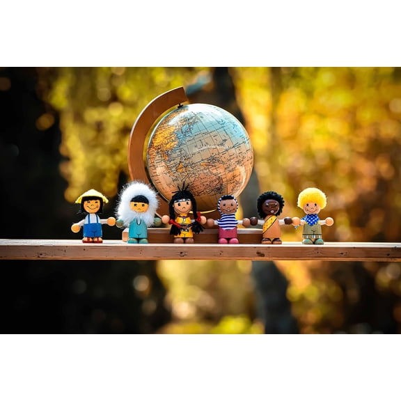 Wall Art Impressions 35x24in Photographic Print Poster International Nationalities Children Human Globe