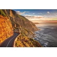 thumbnail image 1 of Wall Art Impressions 35x24in Photographic Print Poster Road Coast Cliff Sunset Mountains South atlantic, 1 of 3