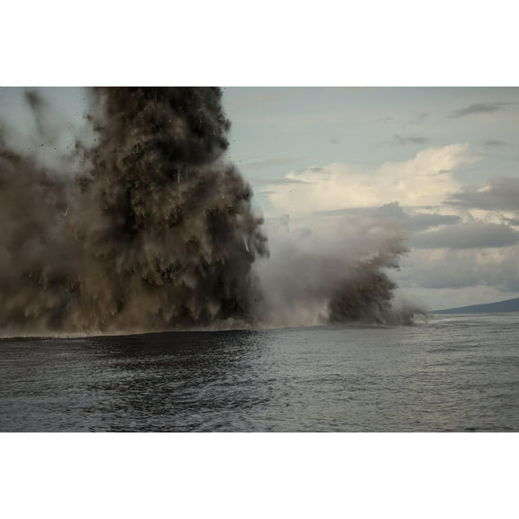 Wall Art Impressions 36x24in Coated Paper Volcano in the Western Province of the Solomon Islands, Kavachi,