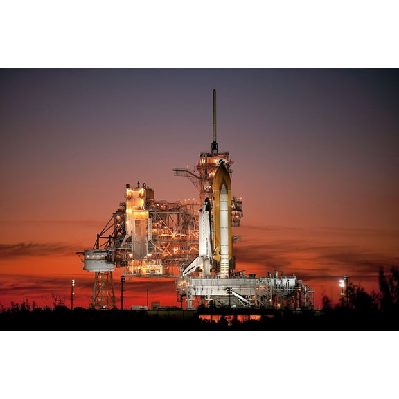 Wall Art Impressions 36x24in Photo Paper The Space Shuttle Atlantis is seen on launch pad 39A at the NASA Kennedy Space Center