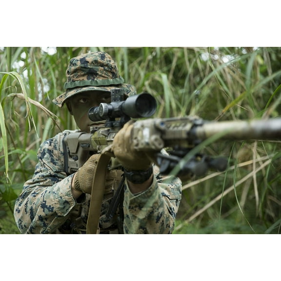 Wall Art Impressions 36x24in Photo Paper U.S. Marine Corps Cpl Scout Sniper