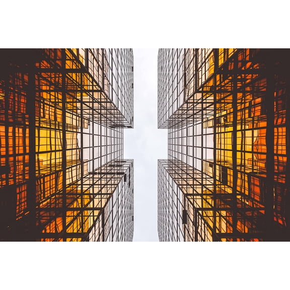 Wall Art Impressions 36x24in Photographic Print Poster Architecture Skyscraper Urban City Construction
