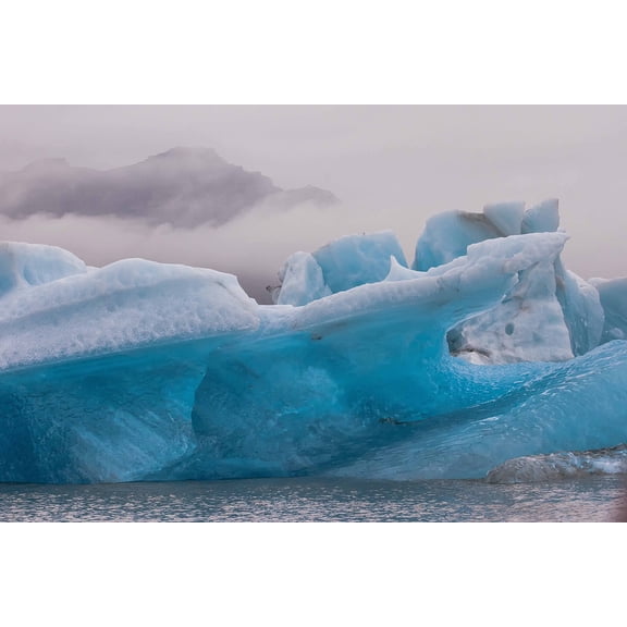 Wall Art Impressions 36x24in Photographic Print Poster Glacier Iceberg Lake Water Cold Nature Travel