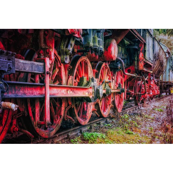 Wall Art Impressions 36x24in Photographic Print Poster Locomotive Railway Steam locomotive Historically
