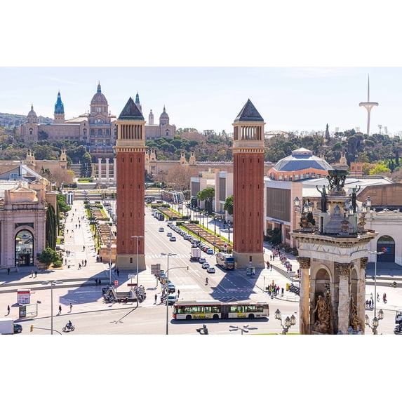 Wall Art Impressions 36x24in Photographic Print Poster Travel Barcelona City Spain Tourism Architecture