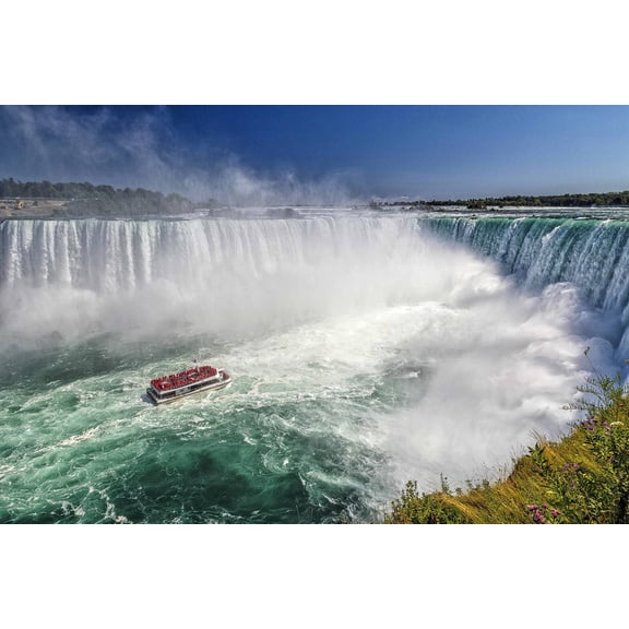 Wall Art Impressions 36x24in Photographic Print Poster Waterfall Boat Niagara falls Canada Water