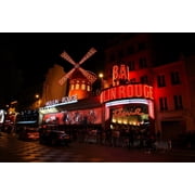 Wall Art Impressions 36x24in Photographic Quality Poster Moulin Rouge, Paris April