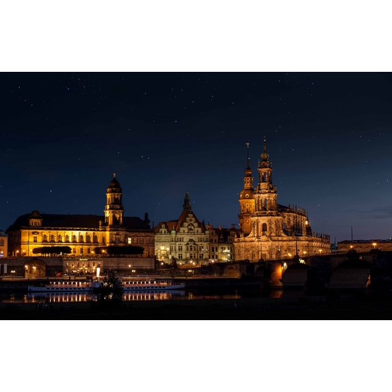 Wall Art Impressions 37x24in Photographic Print Poster Court church Palace Night Lights Illuminated