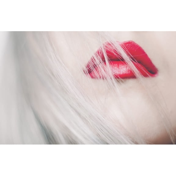 Wall Art Impressions 37x24in Woman Girl Model Face Lips Makeup Beauty 【Rolled Canvas】