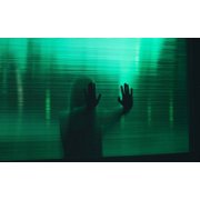 Wall Art Impressions 38x24in Photographic Print Poster Glass Hands Palm Transparent Green Ghost Stop