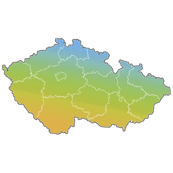 Wall Art Impressions 41x24in Laminated Blank map of the Czech Republic