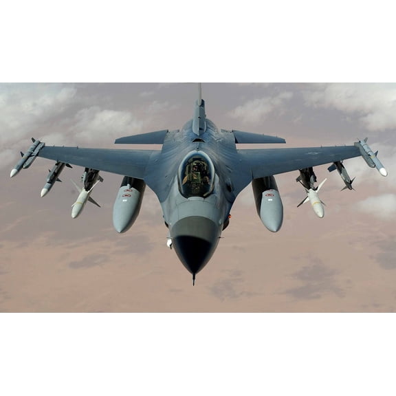 Wall Art Impressions 41x24in Photographic Print Poster Fighter Jet Fighter Aircraft F 16 Falcon Aircraft