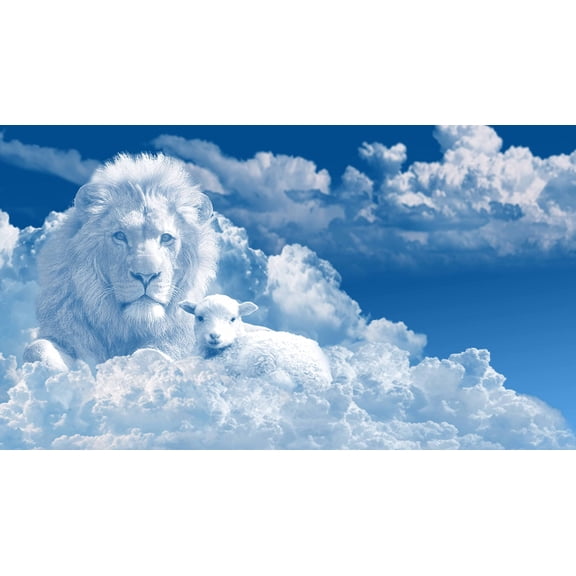 Wall Art Impressions 42x24in Photographic Print Poster Clouds sky Lion