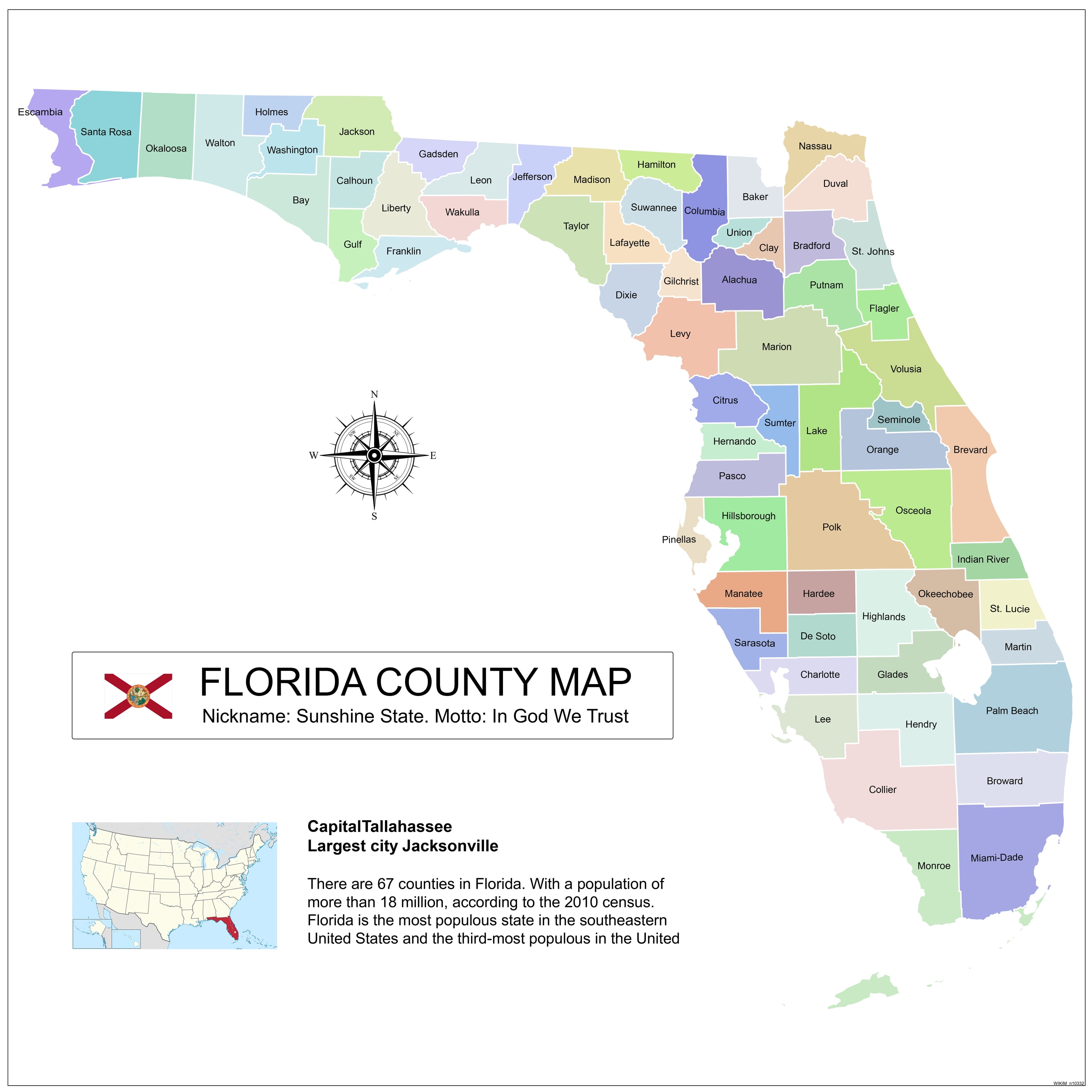 Florida County Map With Cities Orange County Map, Florida US County