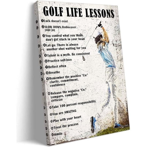 Wall Art Inspirational Quotes Life Lessons Poster Unframed Sport Picture Wall Decor Golf Poster