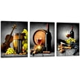 thumbnail image 1 of Wall Art For Kitchen Canvas Artwork Fruits Grapes Wine Bottle Foods Canvas Painting - 3 Pieces Canvas Art Contemporary Nature Pictures for Dining Room Wall Decor Home Decoration, 1 of 6