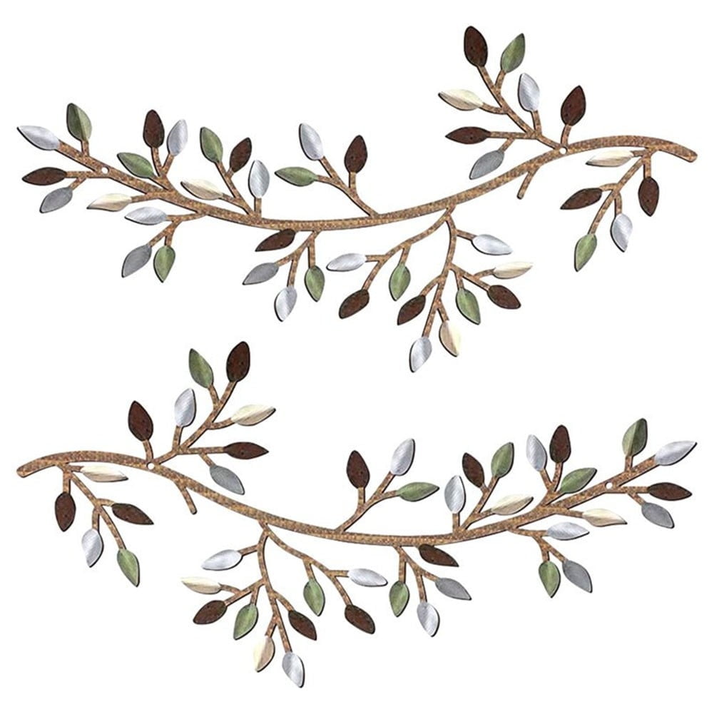 Wall Art Leaf Vine Olive Branch Hanging Decor Iron Art 30*16Cm