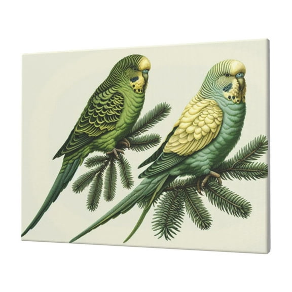 Wall Art Little Birds On Their Fir Branch Picture Canvas Wall Art Print Paintings Modern Artwork For Living Room Wall Decor And Home Décor Framed Ready To Hang-12×16 In