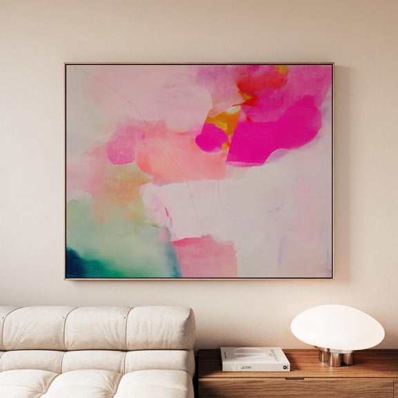 Wall Art Living Room Coral Mint Modern Decor Bloom Aura Stylish For Unframed Paper Print