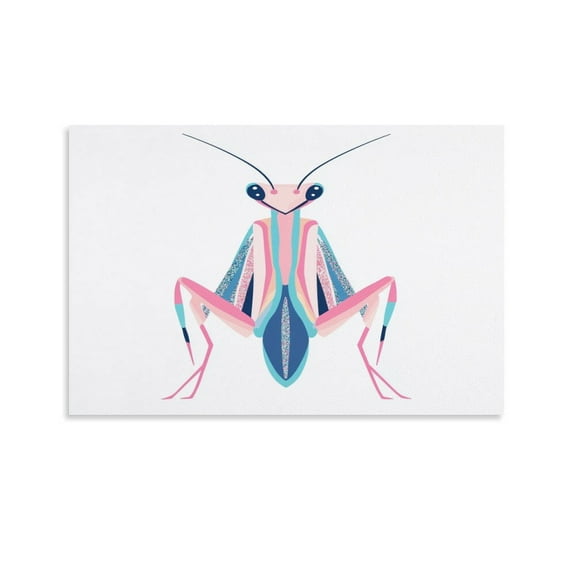 Wall Art for Living Room Cute Praying Mantis Canvas Pictures Wall Art Christmas Decorations Canvas Prints for Home Office Decorations Wall Decor 08x12inch No Frame