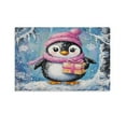 thumbnail image 1 of Wall Art for Living Room Happy Penguin Christmas Canvas Prints Wall Art Modern Pictures Artwork Penguin with Hat Scarf Canvas Print Bath Laundry Home Decorations 16x24inch Unframed, 1 of 8