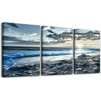 Wall Art For Living Room Wall Decor For Bedroom Poster Blue Beach Sun Ocean Landscape Paintings Prints Artwork Bathroom Decorations Seascape Canvas Prints Hang Pictures Office Home Decor Works