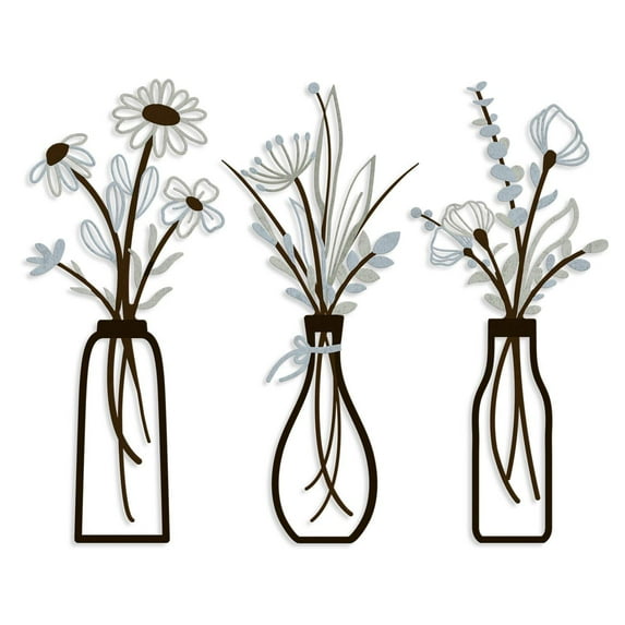 Wall Art, Metal Wall Decor Set (Set of 3), Brown Wall Decals,Metal Wall Mirrors, Household Supplies & Décor, Wall Décor Metal Wall Decor Set (Set of 3)