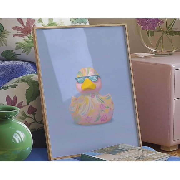 Wall Art, Pastel Rubber Duck Print, Danish Pastel Bathroom Decor, Dopamine Aesthetic, Cute Bedroom Art, Fun Nursery Wall Art, Home Decor, 8x12 UNFRAMED
