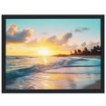 thumbnail image 1 of Wall Art Pictures Prints Romantic Sea Coastal Waves Canvas Paintings for Living Room Bedroom Bathroom Office Framed Artwork Wall Decor, 1 of 4