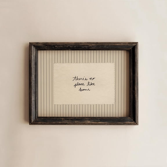 Wall Art Pin Stripe Hand Written Minimalist Typography Decor Vintage Room Cursive Style