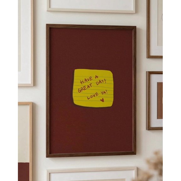 Wall Art Print Have a Great Day Cute Sticky Note Illustration Positive Message Decor