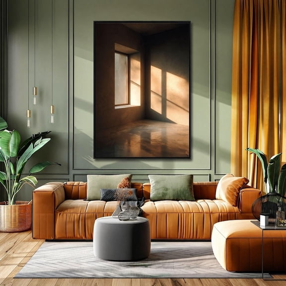 Wall Art Print Minimal Sunlight and Shadow Warm Light Interior Poster Neutral Home Decor