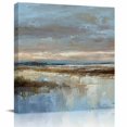 thumbnail image 1 of Wall Art Prints, Abstract Brown Framed Canvas Prints for Bedroom Living Room Bathroom Office, Winter Geometric Coastal Ocean Color Blocks Gallery Wrap Wall Art Poster for Gifts Home Decor 12"x12", 1 of 9