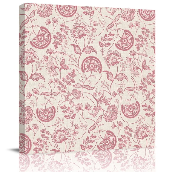 Wall Art Prints, Abstract Spring Floral Framed Canvas Prints for Bedroom Living Room Bathroom Office, Farmhouse Summer Botanical Gallery Wrap Wall Art Poster for Gifts Home Decor 24"x24"