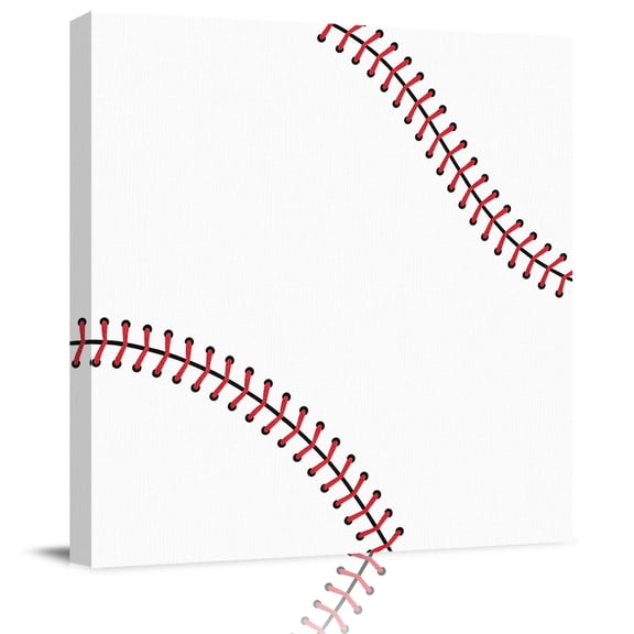 Wall Art Prints, Baseball Framed Canvas Prints for Bedroom Living Room Bathroom Office, Modern Minimalist Red Lines Gallery Wrap Wall Art Poster for Gifts Home Decor 28"x28"