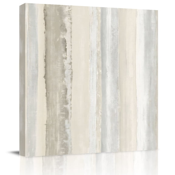 Wall Art Prints, Beige Ombre Framed Canvas Prints for Bedroom Living Room Bathroom Office, Vintage Modern Abstract Aesthetics Gallery Wrap Wall Art Poster for Gifts Home Decor 8"x8"