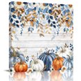 thumbnail image 1 of Wall Art Prints, Blue Pumpkin Fall Framed Canvas Prints for Bedroom Living Room Bathroom Office, Thanksgiving Eucalyptus Leaves Gray Wooden Gallery Wrap Wall Art Poster for Gifts Home Decor 16"x16", 1 of 9