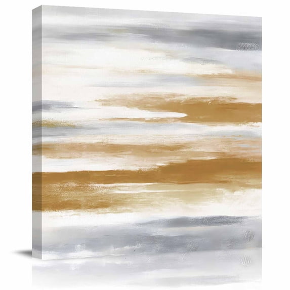 Wall Art Prints, Brown Gray White Framed Canvas Prints for Bedroom Living Room Bathroom Office, Vintage Rustic Abstract Mottled Art Gallery Wrap Wall Art Poster for Gifts Home Decor 8"x8"