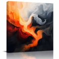 thumbnail image 1 of Wall Art Prints, Burnt Orange Black Abstract Art Framed Canvas Prints for Bedroom Living Room Bathroom Office, Modern Art White Gallery Wrap Wall Art Poster for Gifts Home Decor 12"x12", 1 of 9