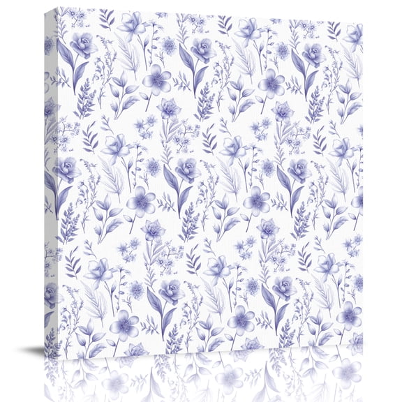Wall Art Prints, Elegant Purple Flowers Framed Canvas Prints for Bedroom Living Room Bathroom Office, Spring Floral Botanical Summer Gallery Wrap Wall Art Poster for Gifts Home Decor 24"x24"