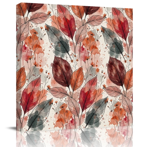 Wall Art Prints, Eucalyptus Leaves Framed Canvas Prints for Bedroom Living Room Bathroom Office, Watercolor Ombre Botanical Branches Gallery Wrap Wall Art Poster for Gifts Home Decor 8"x8"