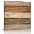 thumbnail image 1 of Wall Art Prints, Farmhouse Beige Brown Framed Canvas Prints for Bedroom Living Room Bathroom Office, Vintage Wooden Striped Gallery Wrap Wall Art Poster for Gifts Home Decor 8"x8", 1 of 9