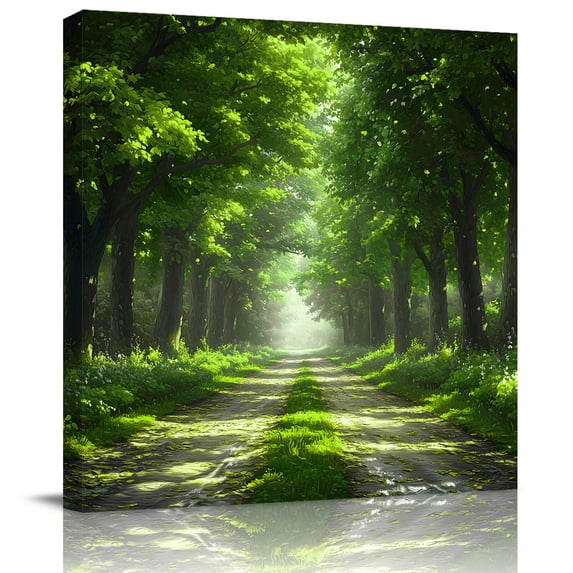 Wall Art Prints, Green Trees Framed Canvas Prints for Bedroom Living Room Bathroom Office, Forest Art Decor Spring Summer Nature Leaf Gallery Wrap Wall Art Poster for Gifts Home Decor 20"x20"