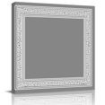 thumbnail image 1 of Wall Art Prints, Grey Geometric Framed Canvas Prints for Bedroom Living Room Bathroom Office, Bohemia Tribal Farm Tribal Patterned Gallery Wrap Wall Art Poster for Gifts Home Decor 24"x24", 1 of 9